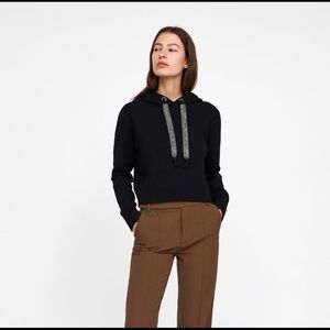 Zara Knit Sweatshirt with Sparkly Stripes